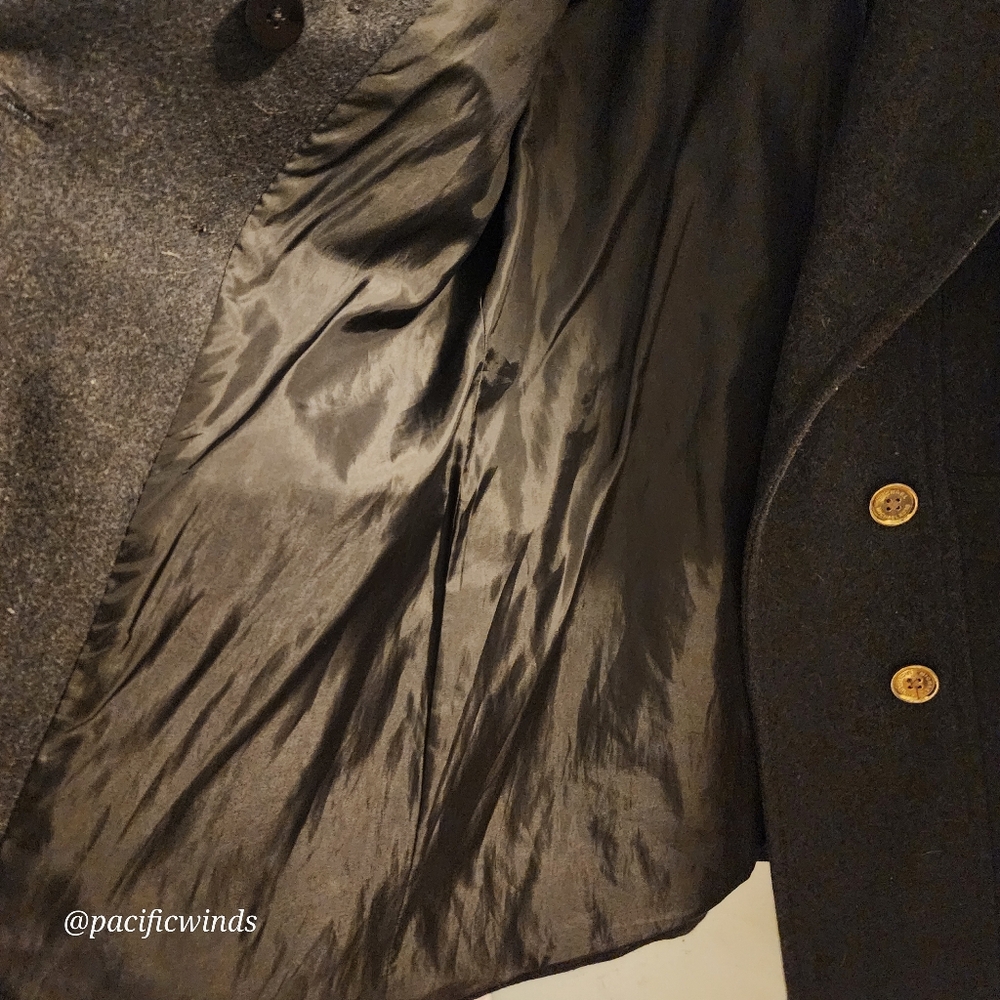 MICHAEL KORS NAVY BLUE WOOL PEA COAT LIKE NEW! SMALL - Picture 8 of 15